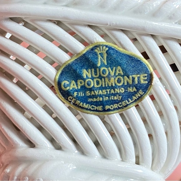 Nuova Capodimonte Italy woven basket exquisite workmanship - Picture 14 of 15